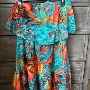 Source Unknown Tropical Print Mini Dress - Multicolor